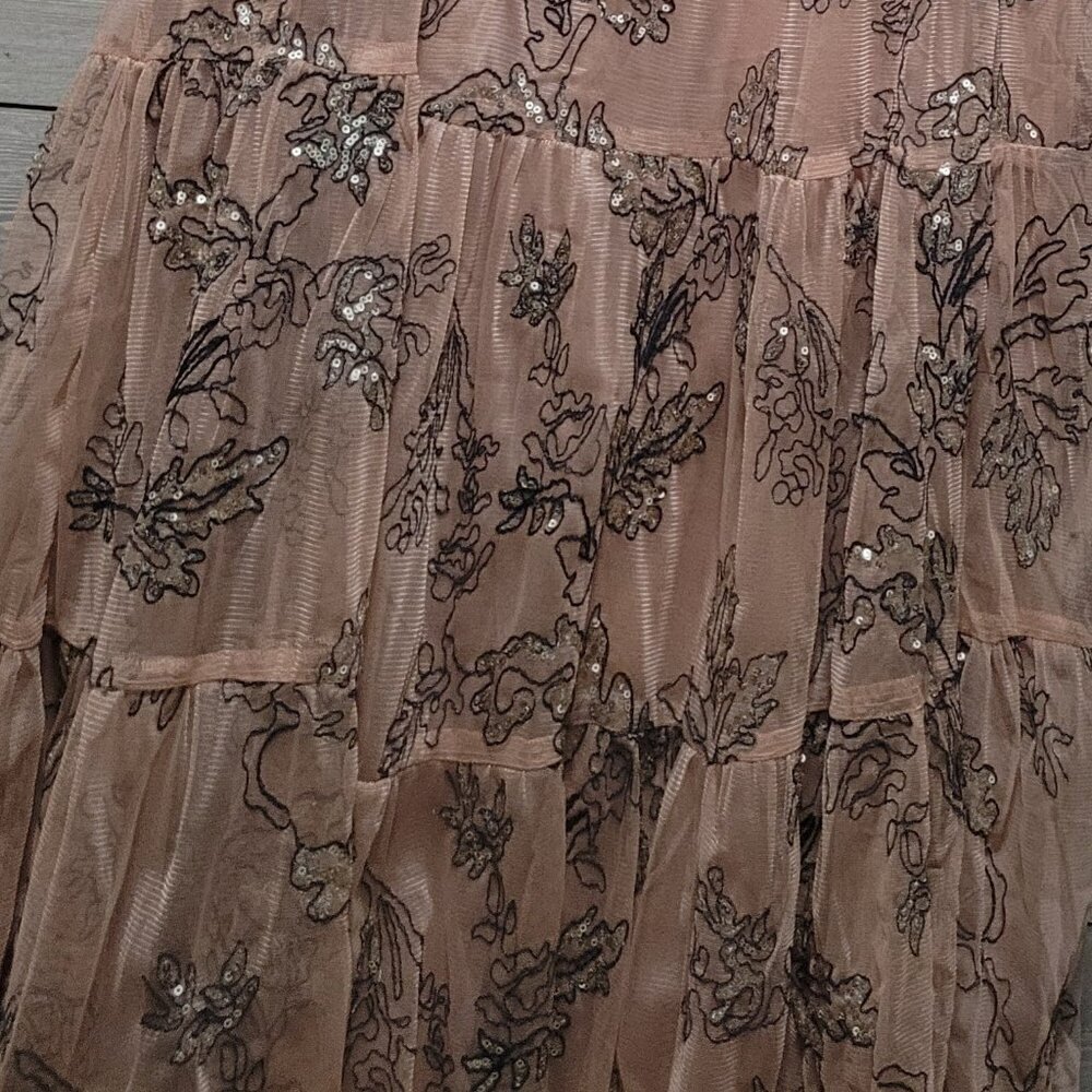 Anthropologie Dress Size Small Long Maeve Pink and Black - Picture 2 of 12